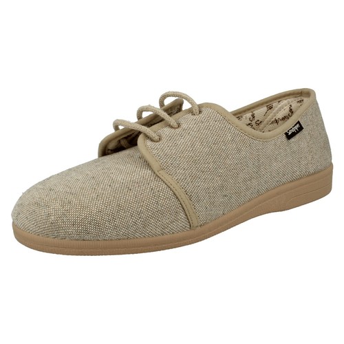 (UK 7, Beige) Mens Sandpiper Lace Up Casual Shoes Kevin