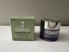 CLINIQUE Repairwear Laser Focus Line Smoothing Cream SPF 15 COMBO Oily 1.7oz NIB