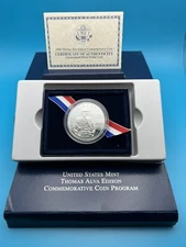 2004 US Mint Thomas Edison Proof Silver Dollar Coin Original case and COA
