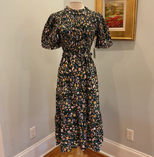 Tuckernuck Hyacinth House Samantha Dress Floral Smocked Puff Sleeve Size S NEW