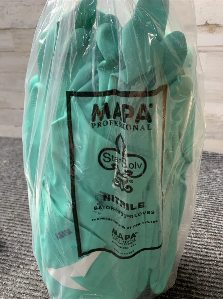 Guantes Stansolv Af-18, puño plano, forrados flocados, talla 9, bolsa verde de 6 pares Foto 2 de 4