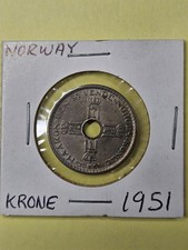 COINS - NORWAY - 1 KRONE 1951