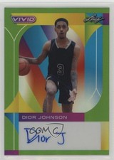 2022-23 Leaf Vivid Green /15 Dior Johnson #BA-DJ1 Auto 1m2n