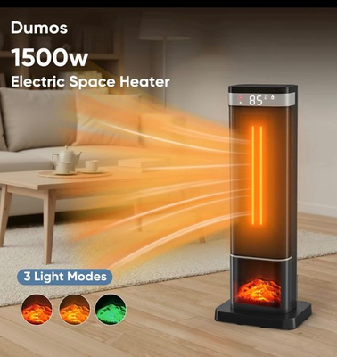 #ad 24quot; Oscillating 1500W Ceramic Tower Space Heater Electric Heater Fan With Remote $54.99