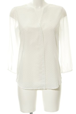 ZARA BASIC Langarm-Bluse Damen weiß Business-Look