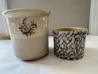 1. Monroe pottery Works Crock & 1. Robinson Ransbottom RRP Roseville Crock
