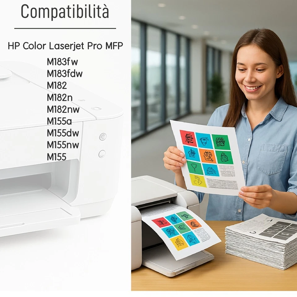 4 Toner compatibili per 216A HP Color Laserjet Pro MFP M183fw M183fdw M182 M155a - Immagine 2 di 4