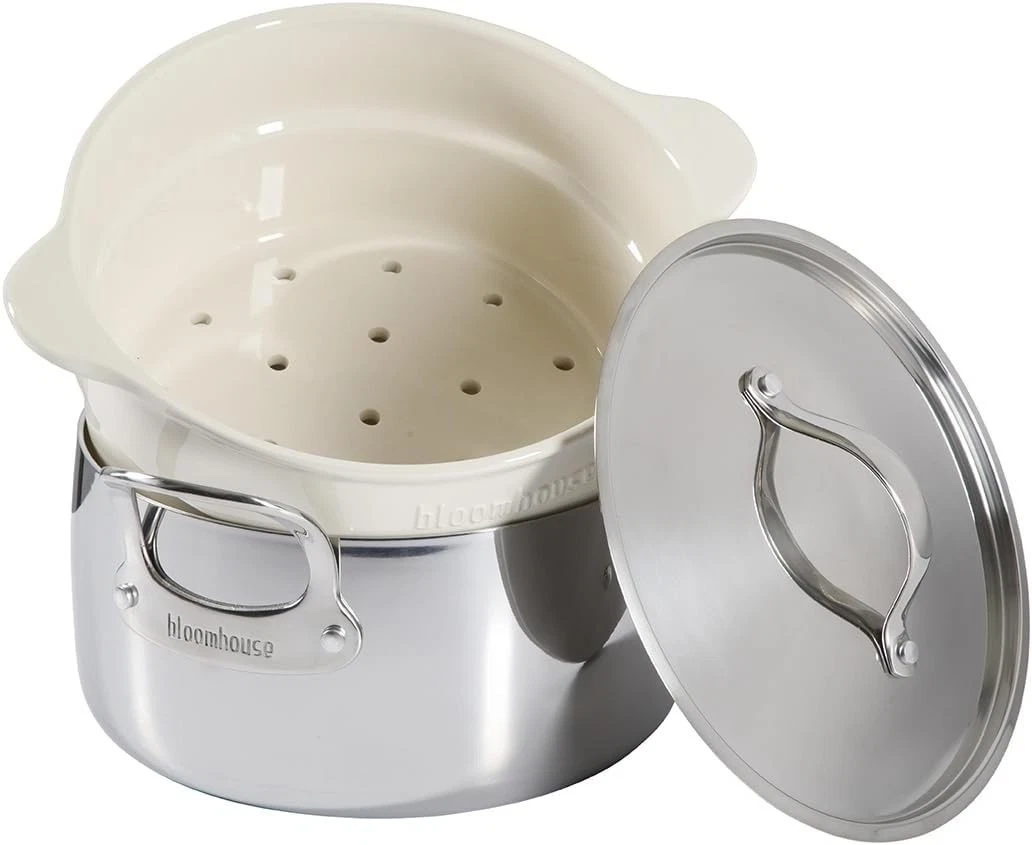 6-QT Triply Stainless Steel Dutch Oven w/Non-Stick Non-Toxic Ceramic Interior