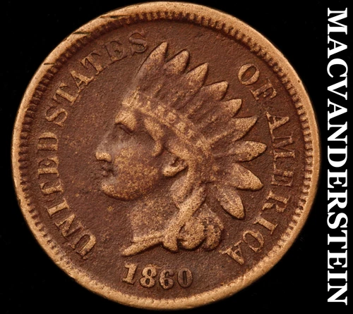 1860 Indian Head Cent- Copper Nickel- Semi Key Fine+/Very Fine No Reserve #J3829