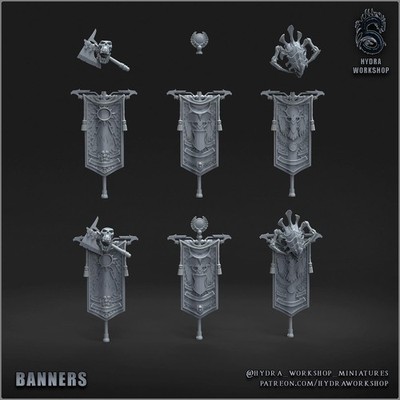 Grimdark Sci Fi Banner    Bit Pack Set Proxy Miniatures for Tabletop Wargaming