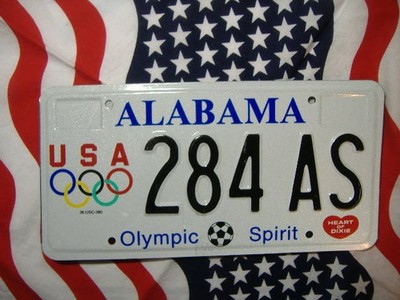 US ALABAMA OLYMPIC SPIRIT 284AS CAR AUTO KENNZEICHEN NUMMERNSCHILD PLATE USA I