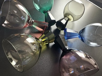   6 Gläser Glas Friedrich  ️ Kristall Facettenschliff   Wasser Wein  