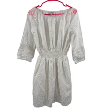 Michael Stars Dress SZ Extra Small New Alessandra Mini Eyelet White Cotton NWOT