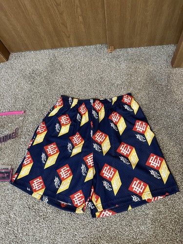 Eric Emanuel EE Basic Core Shorts Cubes Color Blocks Navy Size Large (Used)