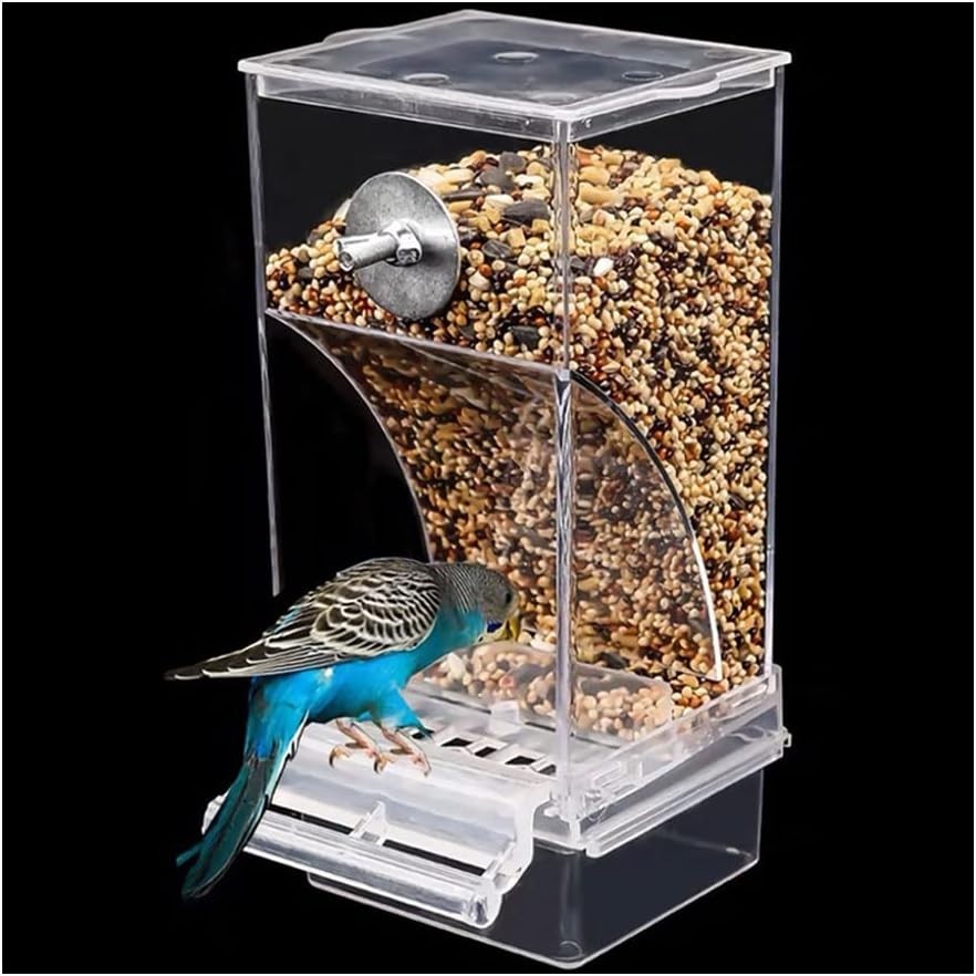 "Automatic Bird Feeder,No_Mess Bird Feeder for Cage,Transparent Food Container..