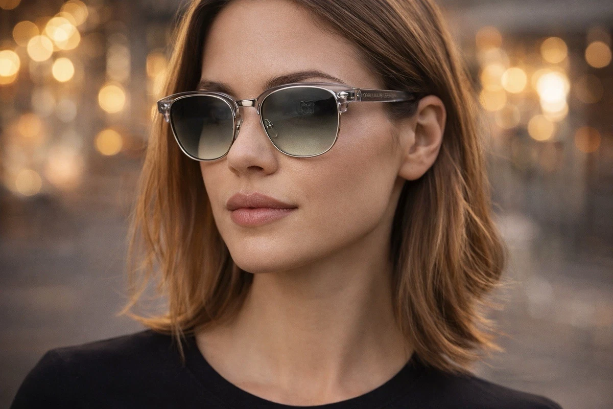 6. $358 Carolina Lemke Berlin Eyewear Rosie Grey, Milky Demi Luxury Premium case Women main image 3