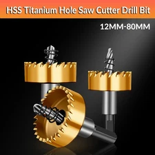 12mm-80mm HSS Titanium Hole Saw Cutter Drill Bit Stainless Steel Metal Special