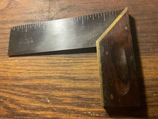 Vintage Stanley Rule & Level Co. 6" Tri-Square Brass Rosewood Collectible USA