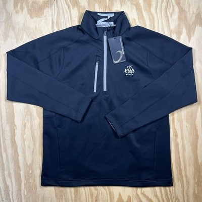 New Zero Restriction Z500 1/4 Zip Pullover BLACK/METALLIC SILVER L330 PGA Tour