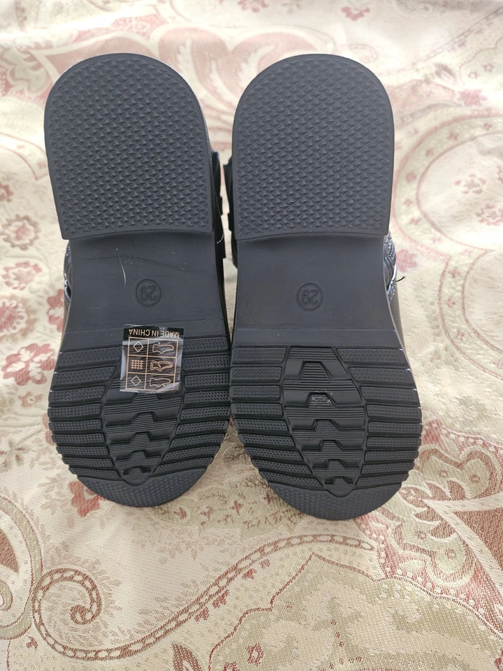 Girls Kids School one  pair Fur line Boots and 0ne pair Mary Jane shoes Size 11 - Image 4 of 4