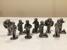 Lot Of 9 Michael Ricker 4” Pewter Figurines- Children, 1993, See Description