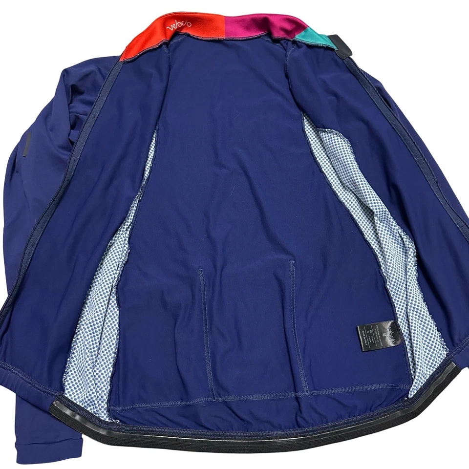 Velocio Signature Softshell Cycling Womens Jacket Medium Back Pocket Navy Blue - Image 2 of 4