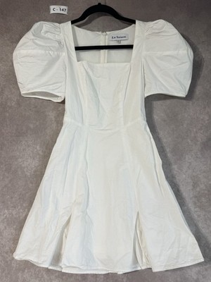 En Saison Sveta Mini Dress Puff Sleeves Cream Size XS