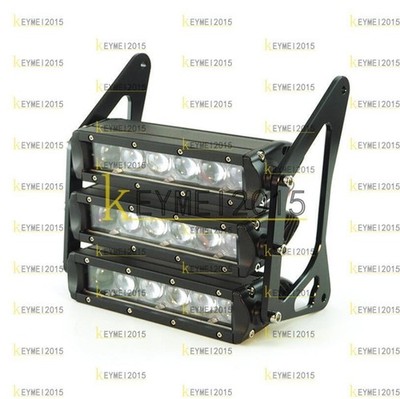 Motorcycle Head Fog Light 12V White 18LED   CNC Black Bracket Waterproof 6500K *
