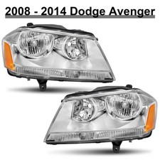 Chrome Headlights Amber Corner For 2008-2014 Dodge Avenger Rt Se Sxt Lh Rh