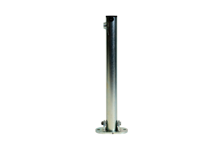 Lockable Parking Barrier - Silver Steel Folding Security Post Security Bollard
