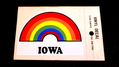 Buy 1, Get 2 Iowa Rainbow Vintage Travel Souvenir Decal / Window Sticker 