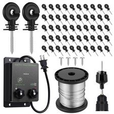2-Mile 5000V 0.1Joule Electric Fence for Preventing Animals Intruding, 50 Bla...