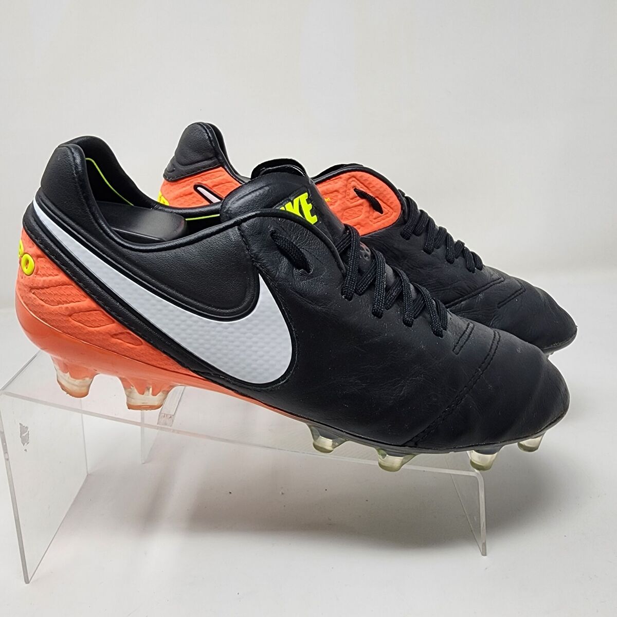 Nike Soccer Cleats Mens 6 Tiempo Legend VI Black Orange ACC Nike Soccer Cleats Mens 6 Tiempo Legend VI Black Orange ACC