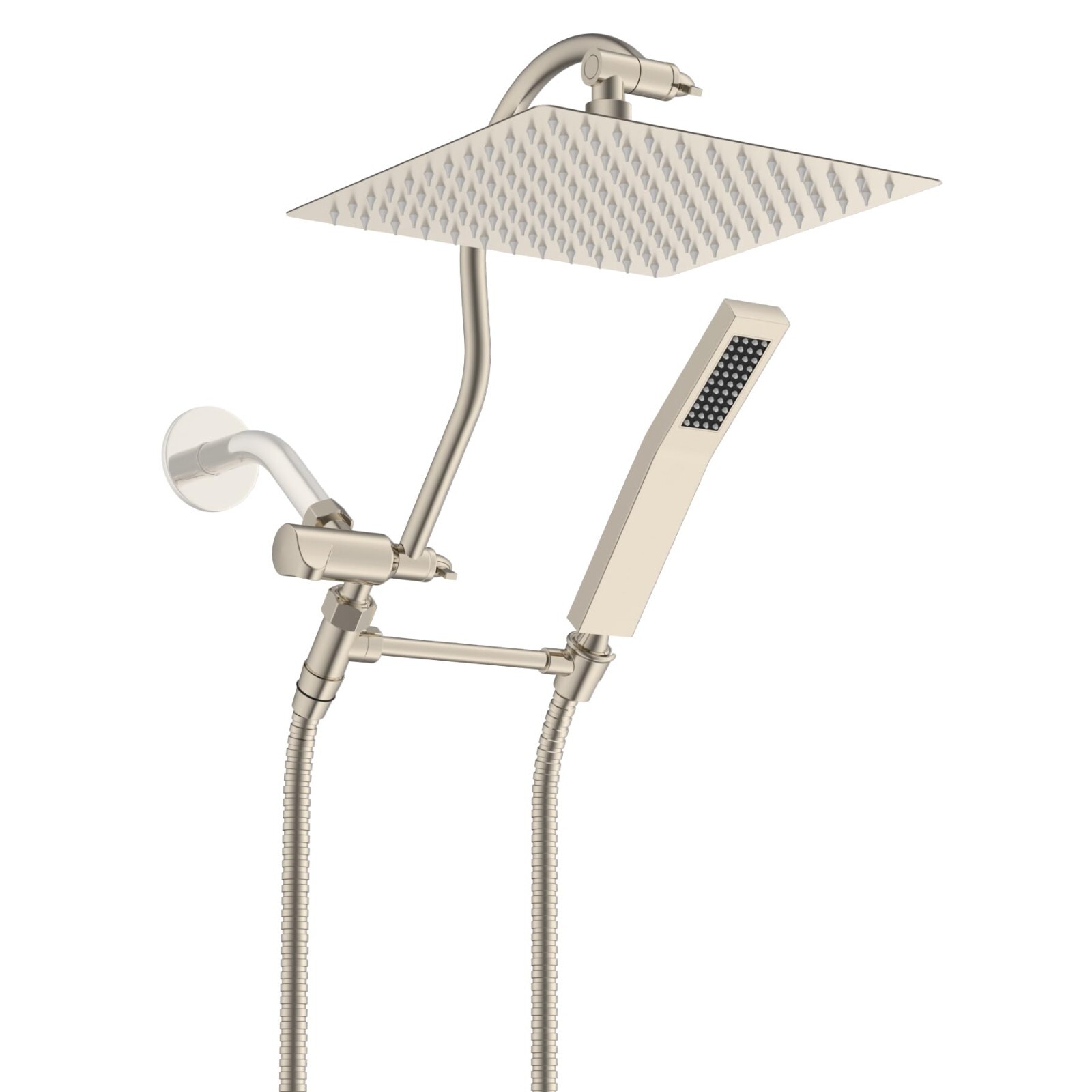 All Metal High Pressure Rainfall 10 Inch Shower Head/Handhel