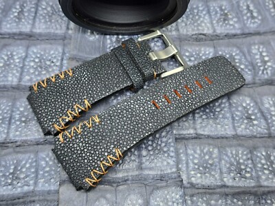 26mm/24mm Stingray Leather Watch Band Vintage Minimalist Design Bespoke