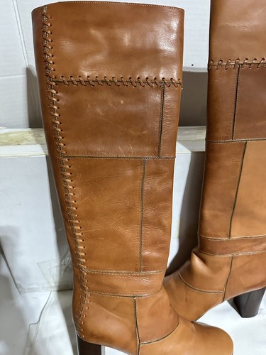 $1395 NUEVAS CHLOE EU 41 Se Adapta a EE. UU. 8.5, 9.5 Botas Hasta la Rodilla Cuero Retazos ESTRECHAS - Imagen 8 de 23