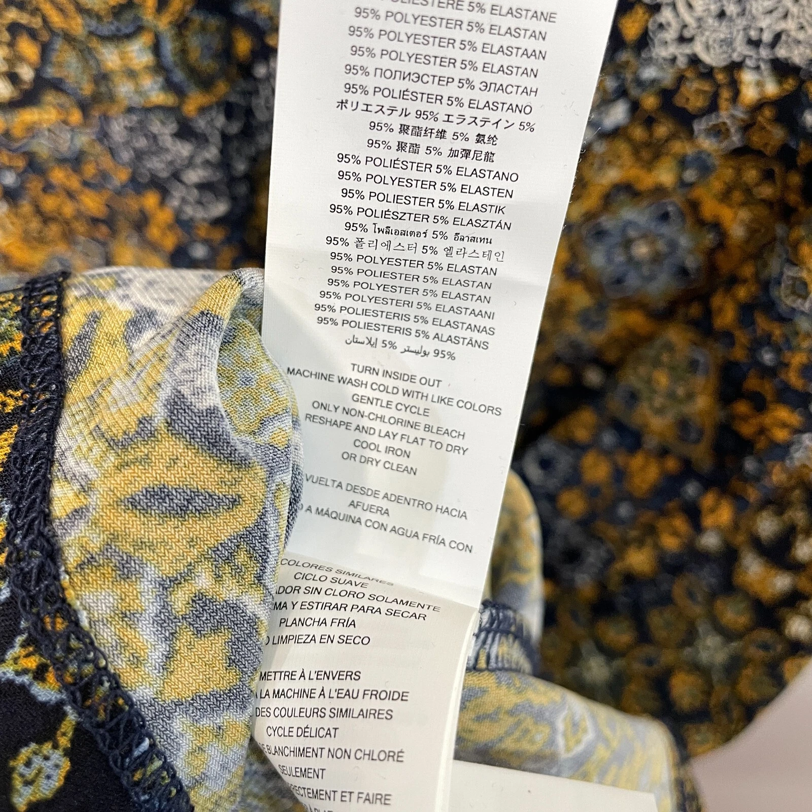 Abito donna MK Michael Kors aderente svasato schiena zip floreale taglia XL X Large M265 19