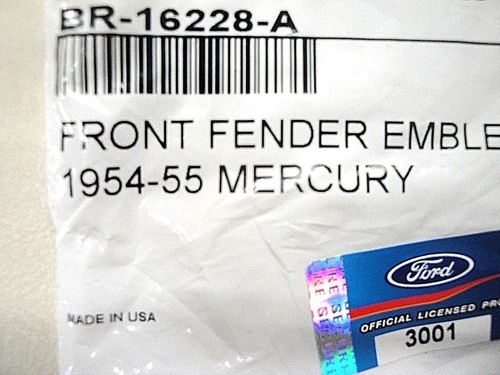 54 55 1954 1955 MERCURY MONTEREY MONTCLAIR FRONT FENDER CREST EMBLEM NEW - Picture 5 of 6