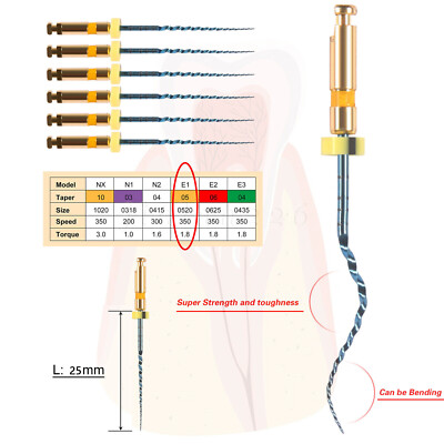 1-100* Endodontic X-Pro Gold Taper File NITI Endo Dental Rotary 6File