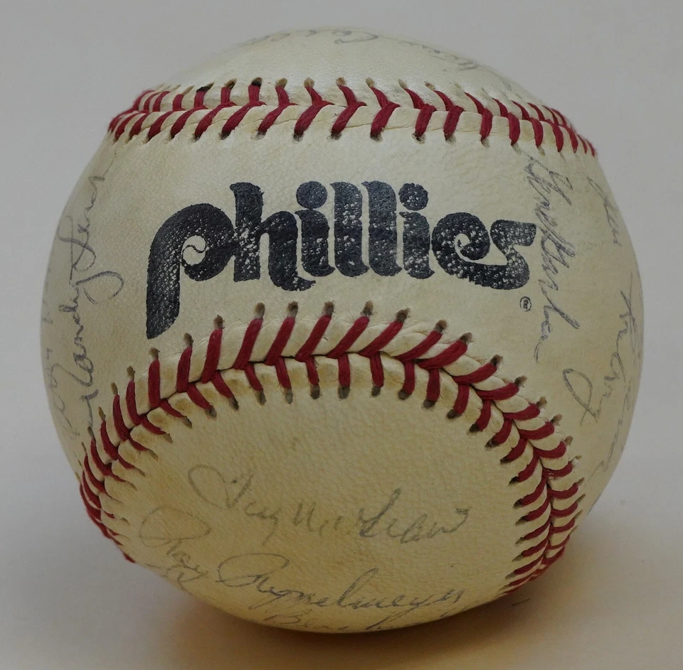 1977 Phillies Team 22x Signed Baseball PSA/DNA LOA Tim McCarver Tug McGraw + HOF - Image 4 of 4