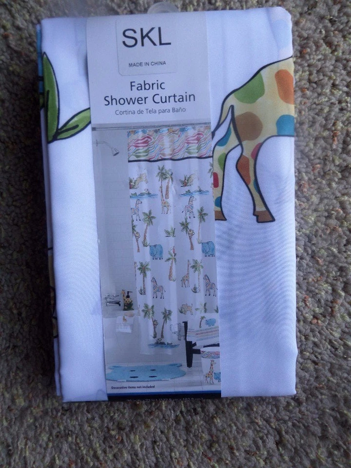 Cortina de ducha de tela SKL Safari Jungle nueva precio de venta sugerido por el fabricante 59,99 USD Foto 2 de 3