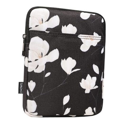 Protective 6-7 Inch Sleeve for Kindle 2022 10th Gen in Black & Magnolia