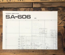 Pioneer SA-606 Amplifier Fold Out Schematic Original 