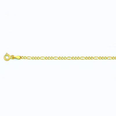 10k Yellow Gold 2mm Solid Figaro Chain Necklace Size 16
