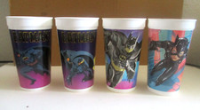 2 McDonald's Batman Returns Plastic Drink Cups CatWoman 1992 2 Taco Bell 1989