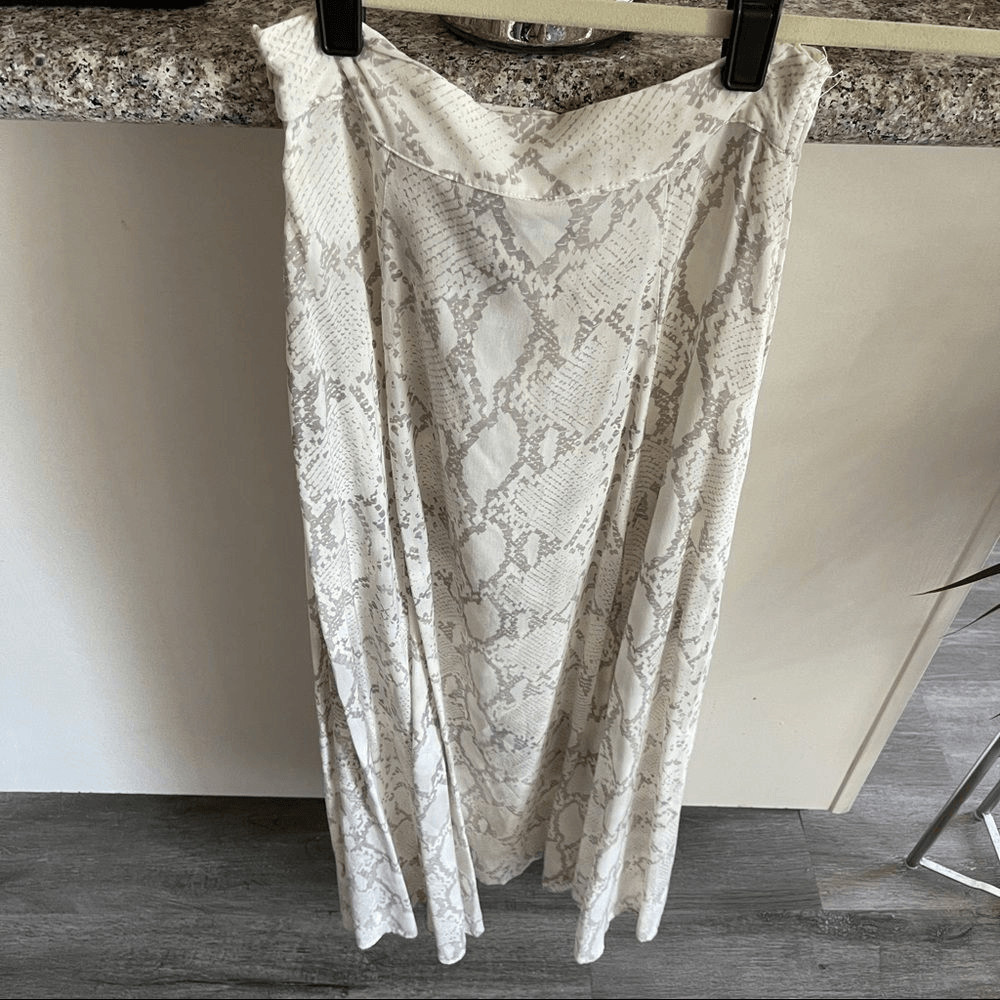 Olivaceous Python Print High Waisted Wrap Maxi Sk… - image 4