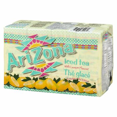 3 x AriZona Iced Tea Lemon Flavor 200ml 8 pack juice box(24