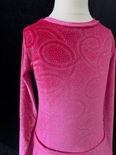 Hot Pink Silver Figure Skating Ice Skating Competition Dress