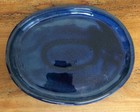 Blue Oval Ceramic Bonsai Drip Tray 21x15cm