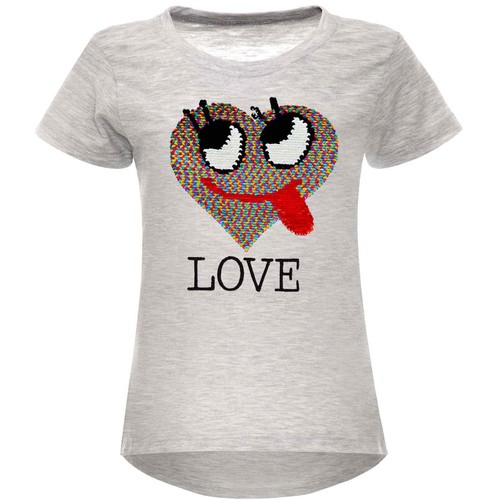 Sparkling Reversible Sequin T-Shirt With Cute Heart Design For Kids Girls 22605 - Picture 10 of 38